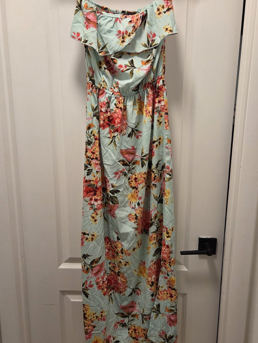 Speed Control NEW York Flower printed turquoise Blue dress